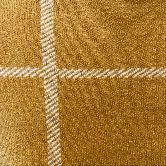 Max Studio | Mustard Yellow Mock Turtle Neck Sweater with Cream Accents | Small - Picture 5 of 13